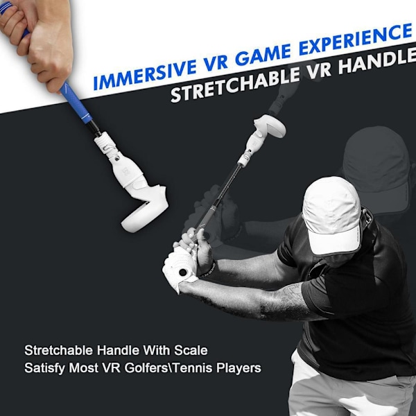 VR Golfklubbor Handkontroll Grepp Golf Tennis Baseboll Kajak VR Golf Grepp Förlängningstillbehör för OCULUS Quest 2 Handkontroll
