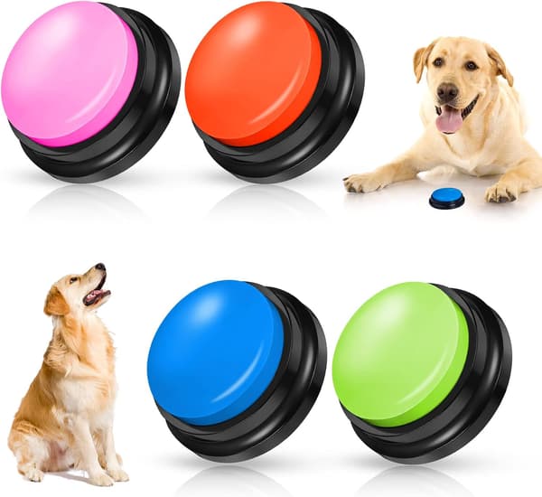 4-pack Hundpratknappar, Kommunikationsknappar för Hundar, Hundträning