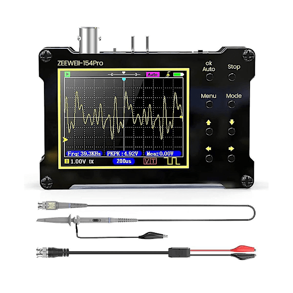 Digital oscilloskop, 14-typ mätning, 40msa/s samplingshastighet, 18mhz bandbredd, 2,4-tums LCD-skärm med 10x,