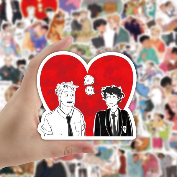 Heartstopper Anime Stickers 50 st BL Anime Stickers Vattenflaska Vattentät Estetisk Vinyl Laptop Bagage Skateboard Stickers för Tonåringar Vuxna