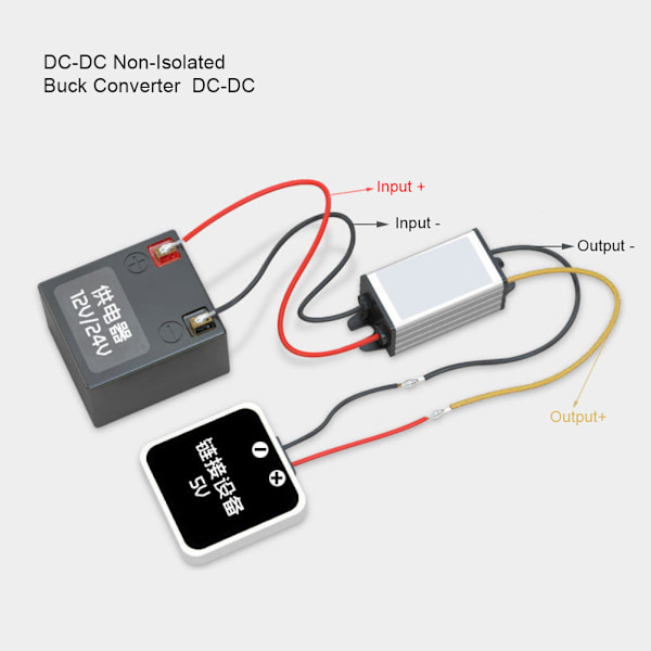 DC-DC-omformer 24V til 12V Høy effektivitet Step down Power 3A