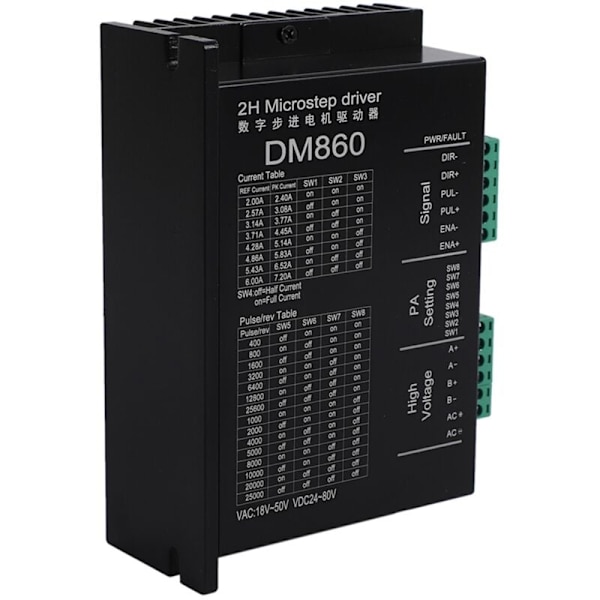 Stepper Motor Driver Controller Dm860 Microstep Børsteløs DC Kabinet Til 57 86 Nema23 Nema34