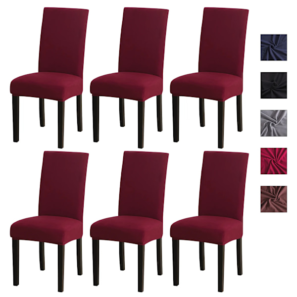 pcs Stretch Stolskydd - Tvättbara Stretch Matstolsöverdrag Red wine