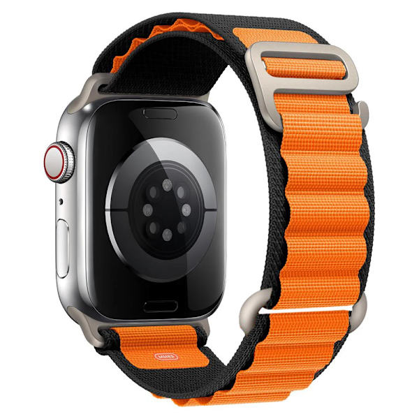 Alpin loop för Apple Watch band 49mm 44mm 40mm 45mm 41mm 42mm 38mm 49 44 45 mm armband iWatch series 7 6 3 se 8 Ultra 49 band svart orange black orange 38mm 40mm 41mm