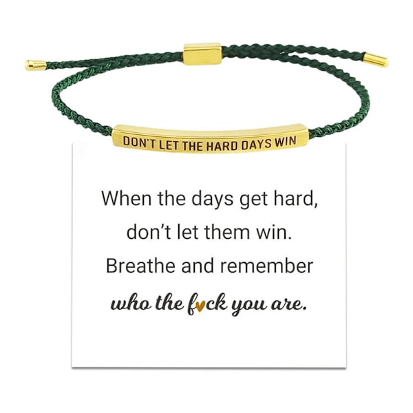 CTDWNT Låt inte de tuffa dagarna vinna armband för kvinnor och män, Inspirerande Black2 onesize