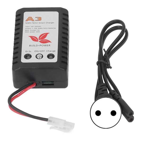 20W Smart Battery Charger with LED Indicator for 6V 7.2V 8.4V 9.6V NiMH NiCd Cell Pack AC 110‑240V EU Plug