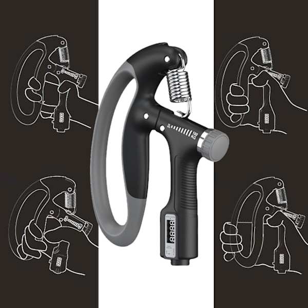 1/2/3/5 Justerbar Heavy Duty Hand Grip Strengthener för Svart Black 1 Pc