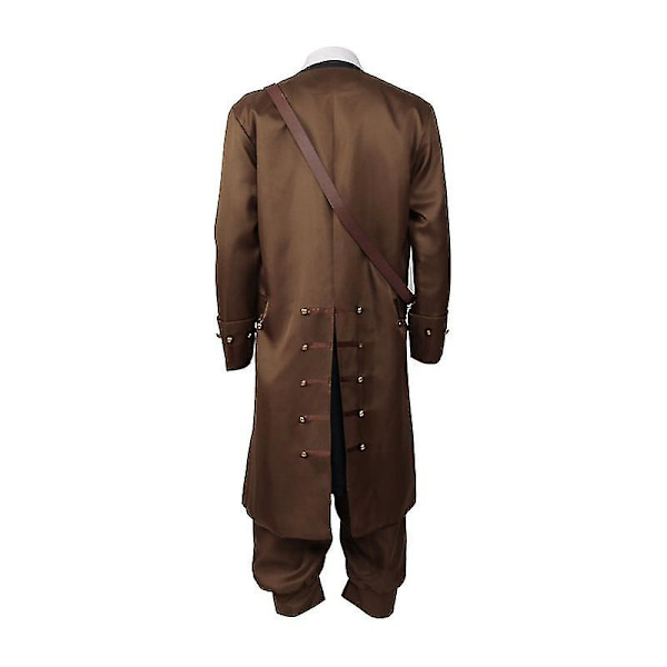 Cosdaddy Captain Jack Sparrow Cosplay Kostym Rock Kläder Vuxen Hatt Peruk Dräkter Halloween Karneval Kostym S S T2