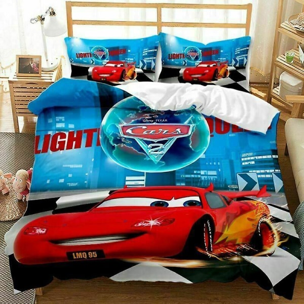 Cars Lightning Mcqueen -vuodevaatteet tyynyliinalla, lapsille ja aikuisille - tyyli 7 135*200 two-piece