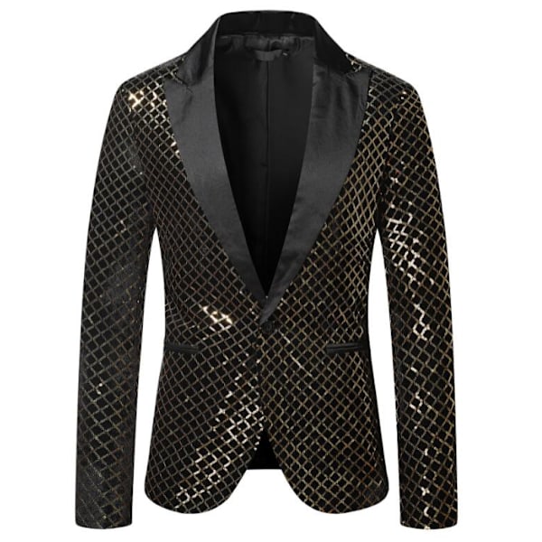 Menn's smokingjakke med paljetter, Blazer Ballfest gull gold XXL