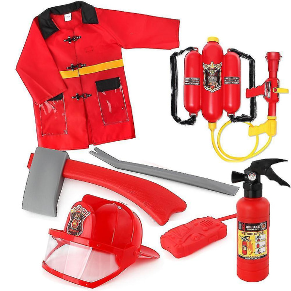 Kids Fireman Uniform Kids Sam Fireman Role Workwear Costume Kids Performance Party Costume