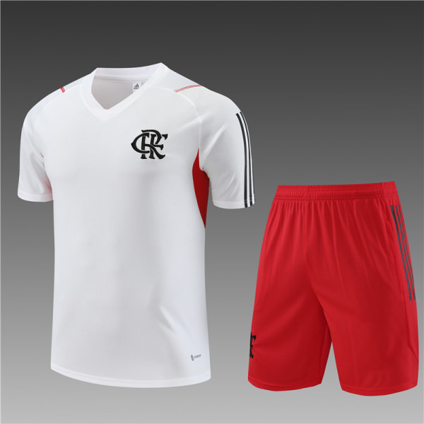 23-24 Ny säsong Flamenco Vuxen/barn Kortärmad Jersey Set vit white 16