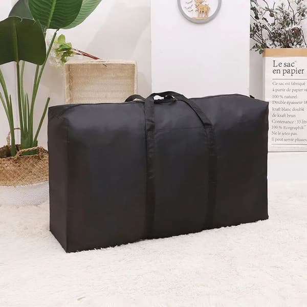 190L Ekstra Stor Flyttepose i Kraftig Sort Black 190L