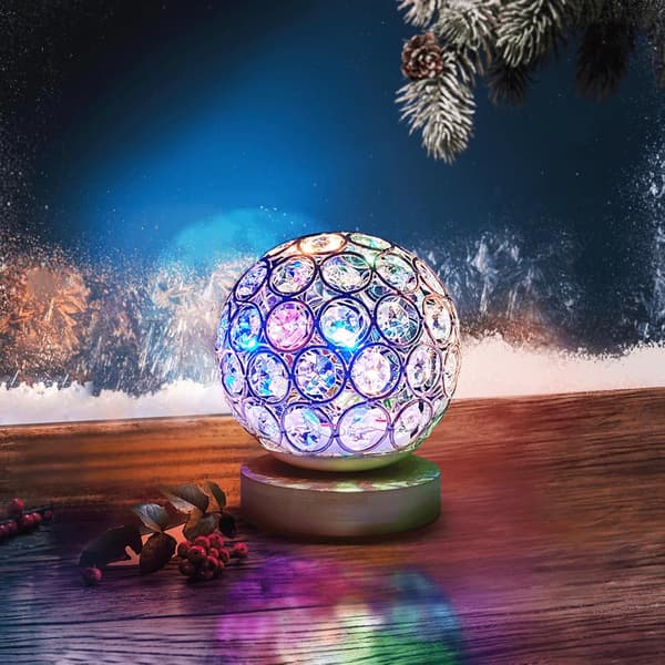 Crystal Light - LED Dekorativ Kugle - Julepynt - Bordpynt - Vindue Dekoration