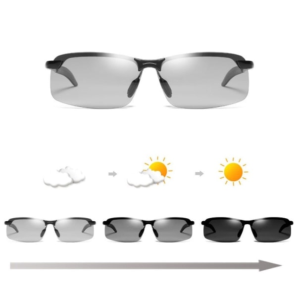 Polariserede fotokromiske solbriller dag og nat kørsel fiskeri E Onesize E[qb] one size E