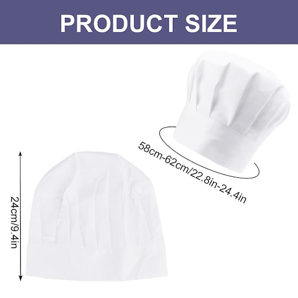 Förpackning Vit Kockmössa Vuxen Unisex Kockmössa Justerbar Kockmössa Herr Dam Herr Kockmössa Med Elastisk Kock