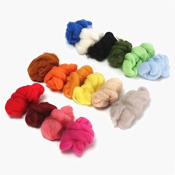Filtenål 36 farver nålefiltning uld roving fiber uldgarn roving til nålefiltning håndspinding