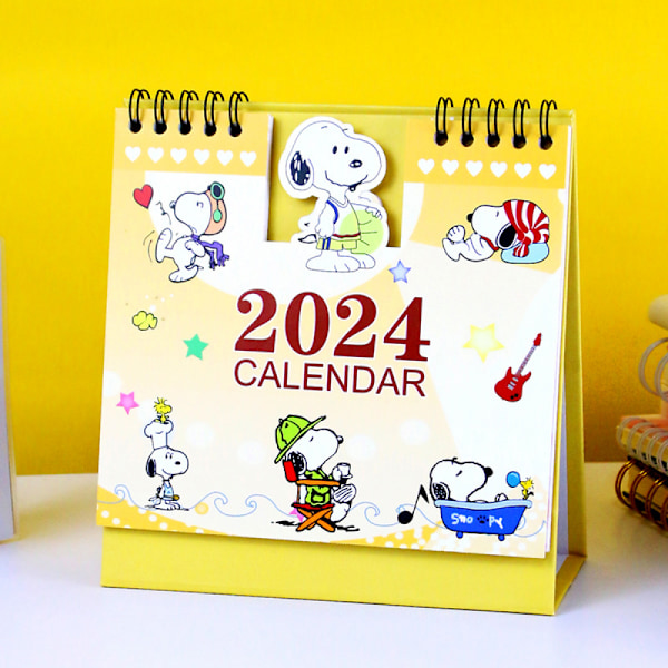 Snoopy 2024 WFH Desk Kalender Dagbok Julegave Sjarmerende 3 pcs