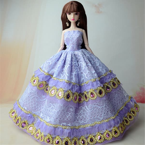 5 stk./sæt Bryllupsaftenkjole Prinsessekjole Tøj til Barbie 0