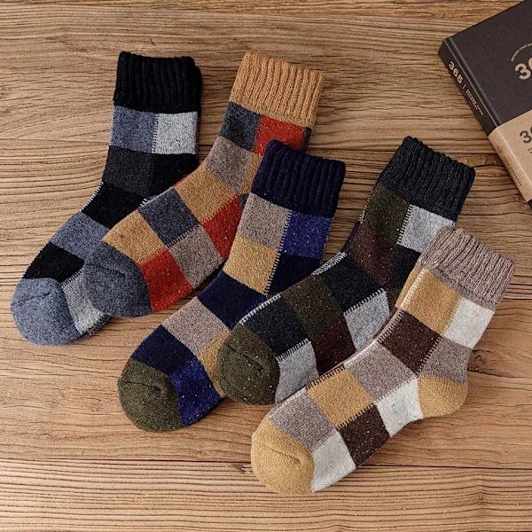 Polar Vinter Varma Sockar Man Super Tjockare Solid Merinoull Kanin Uppvärmda Glada Sockar Män Mot Kallt Snö Man Sockpar