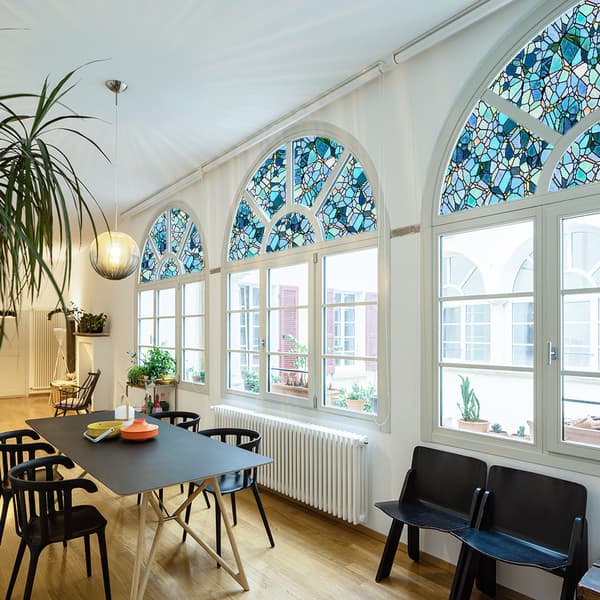 Blå Blomstermønster Vindusfilm for Vindusfront (30*200cm), Vinyl