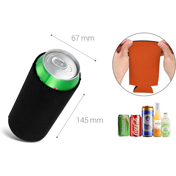 2x Svart-orange burkkylare kompatibel med 330ml burk - Set med sod[qb]