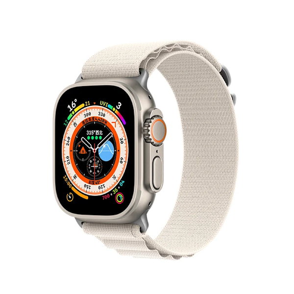 49 mm Apple Watch Ultra 8 Älykello Älykello Miehet Naiset Sarja NFC Bluetooth-puhelu Langaton lataus Kuntoilukello Vedenkestävä white NL