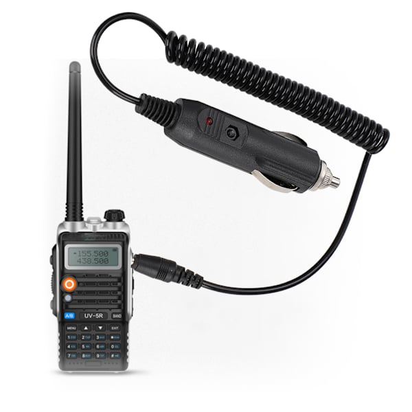 12-36V billaderkabel til Baofeng UV-5R intercom walkie talkie