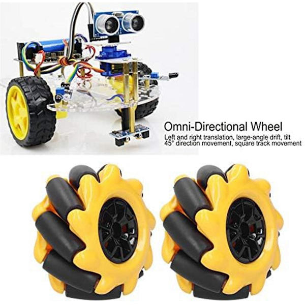 Mecanum-pyörät 48mm Kaikkisuuntaiset pyörät Älykäs robottiauton lisävarusteet DIY-lelukomponentit
