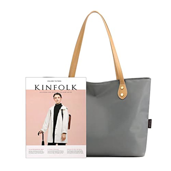 Stor toteveske for kvinner med glidelås, vanntett nylon strandveske, handlepose for damer, jenter, skolearbeid, daglig bruk