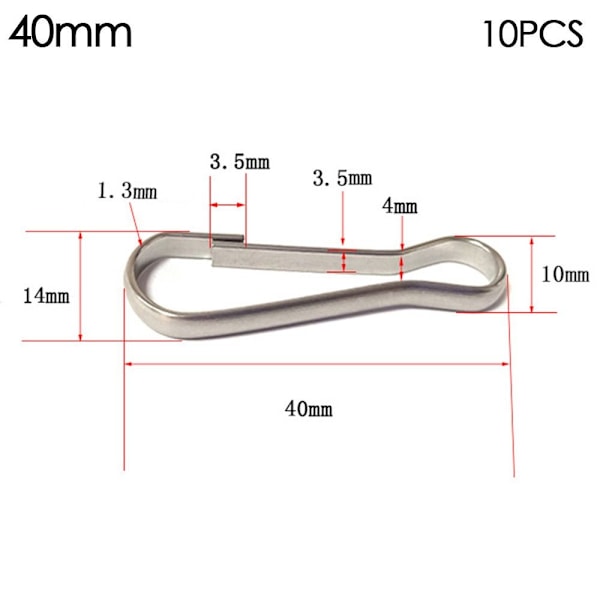 10 st Metallspännen Dockväska Kedja 40MM 40mm