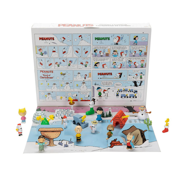 SNOOPY Adventskalender 2024 med 24 Julelegetøj Figur Tegneserie Spilkarakter Anime Figur Nedtælling til Jul for Børn Voksne Blind Box