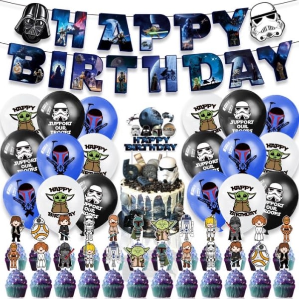 Star Wars -tema Födelsedag Banner Ballong Party Dekorationer - Perfet
