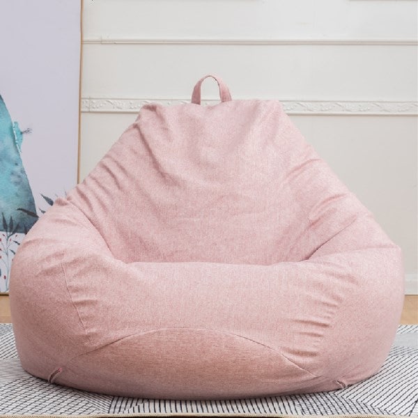 Barn vuxna Lat soffa liten soffa tatami ris bekväm bönbulle rosa pink M#80cm*90cm