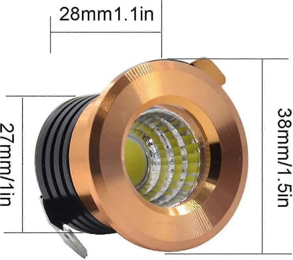 6-pak 3W Mini LED Downlights Varm Hvid Indbyggede Loftspots til Skab