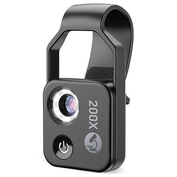Nano-Zoom 200x för iPhone Portabelt Telefonmikroskopobjektiv För IPhone Androids(h}) Black B