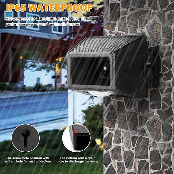 Solcellsensor Strobe Light IP65 Vattentät Sol