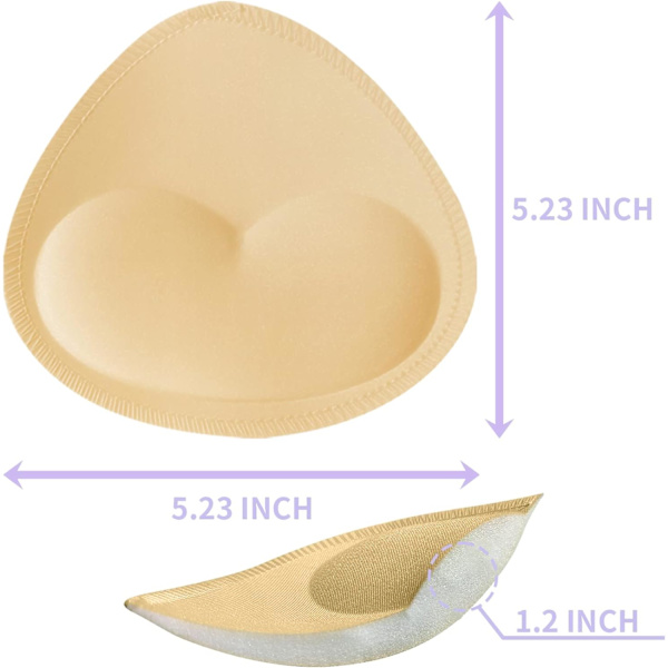 4 paria rintaliivien sisäpehmustetta, irrotettava urheilurintaliivin kuppikolmio Beige Beige C/D