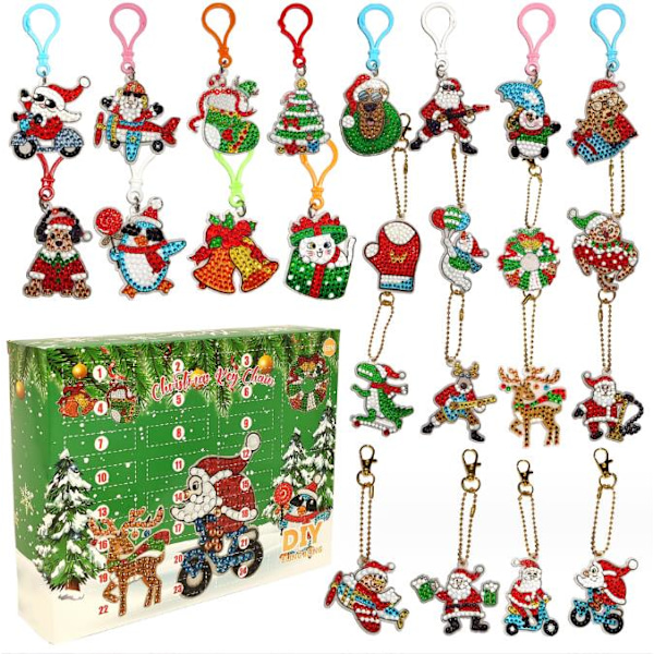 Christmas calendar 2023, 24 key rings with dot drill