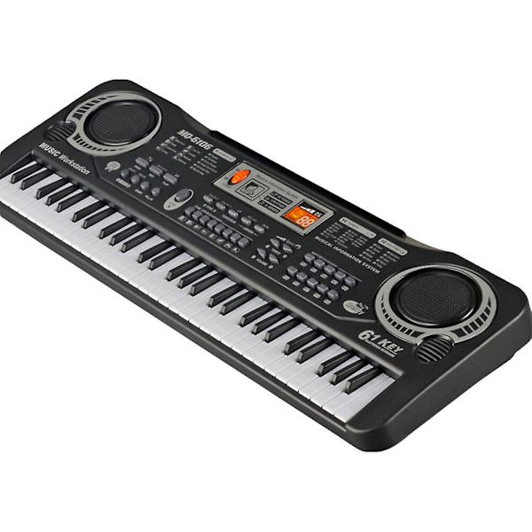 Børns 61-tangenters elektronisk orgel med mikrofon elektrisk klaver musik pædagogisk elektronisk USB-tastatur Black