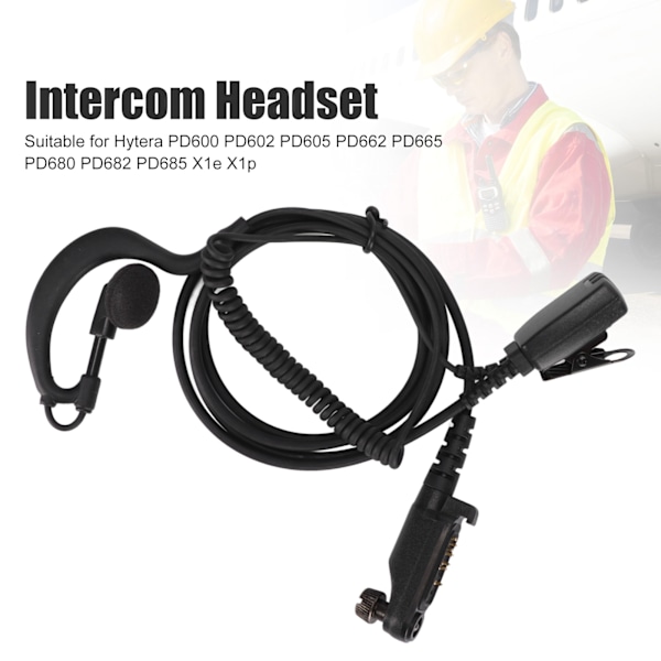 Walkie Talkie Headset 2-vägs radioheadset för Hytera PD600 PD602 PD605 PD662 PD665 PD680 PD682 PD685 X1e X1p