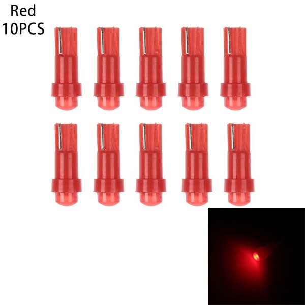 T5 LED-lys Instrumentbrætlys RØD 10STK 10STK Rød Red 10Pcs-10Pcs