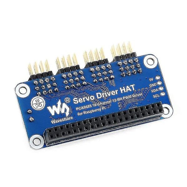 Servo Driver Hat (b) för Jetson Nano och Zero med 16-kanals 12-bitars I2C-gränssnitt, rät vinkelkontakt