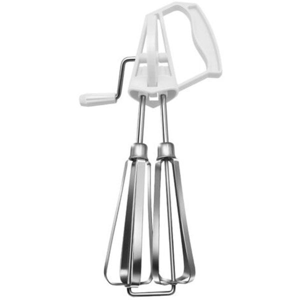 Galaxy Professional Rotary Whisk Balloon Whisk Manual Egg Beater Milk Mixer DIY Pastry Egg Beater Kitchen Utensils 25.5 x 13 x 6.5cm (Valkoinen)，