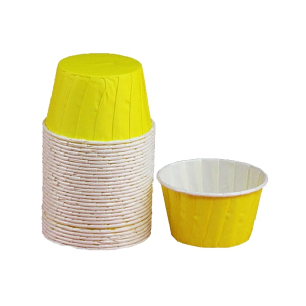 50 st Glassbägare Dessertskålar för Fryst Yoghurt Cupcake Tårta Yellow