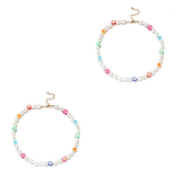 1/2/3/5 Pärlhalsband Pärlchoker Justerbar Kedja Boho Typ 1 Type 1 2PCS