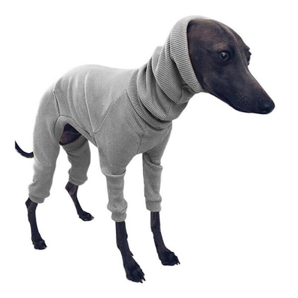 Talvinen koiran takki tiukka huppari Whippet harmaa grey L
