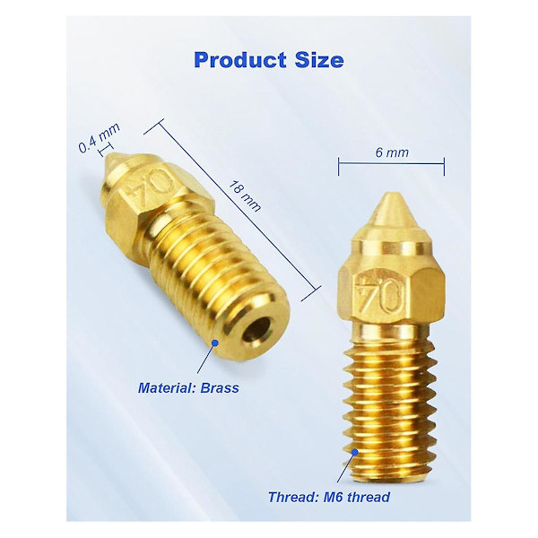 10 stk. passer til Elegooneptune 4-serie dyser 3d-printerdele høj temperatur 0,4 mm dyser kit passer