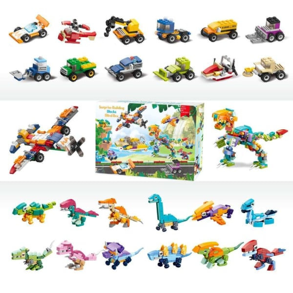 Adventskalender Leksaksbil & dinosaurier - Julkalender 2023 flerfärgad