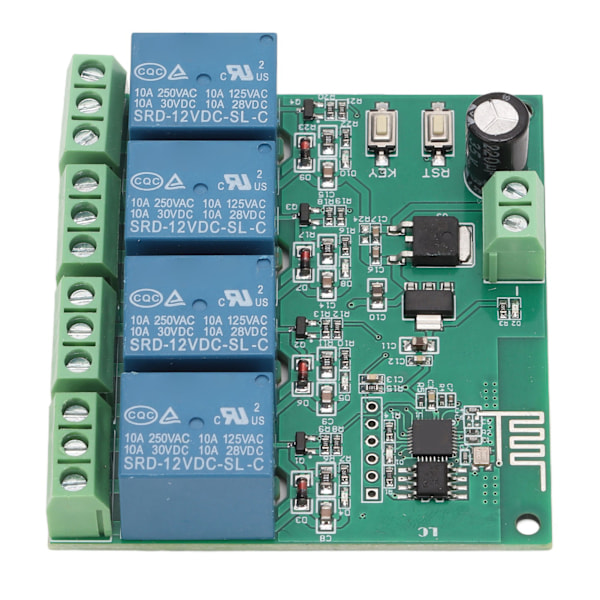 Kanavavälirelemoduuli ESP8266-siru WiFi-langaton ohjausneliörelelevy elektroniikkalaitteille DC12V